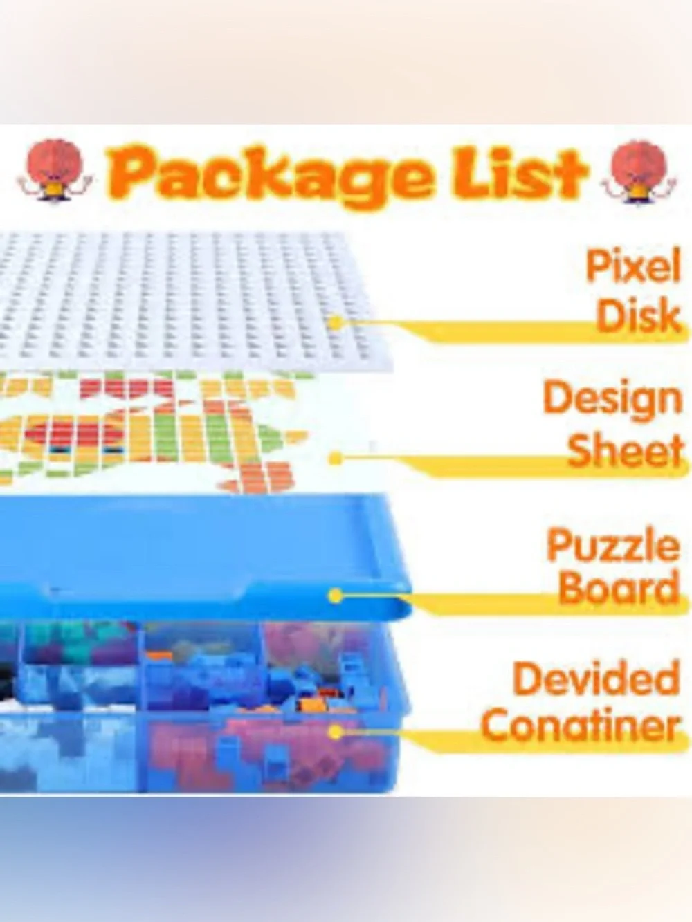 Kids Colorful Mosaic Puzzle with 490 pcs Building Blocks STEM Educational.